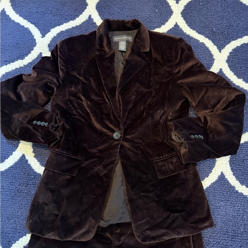 Vintage Banana Republic Dark Velvet Blazer & Pants Suit